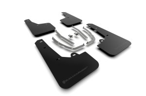 Hyundai Tucson Mud Flap - Front + Rear - Rally Armor - UR Blk Flap/Met. Blk Logo - Black - `22-`24